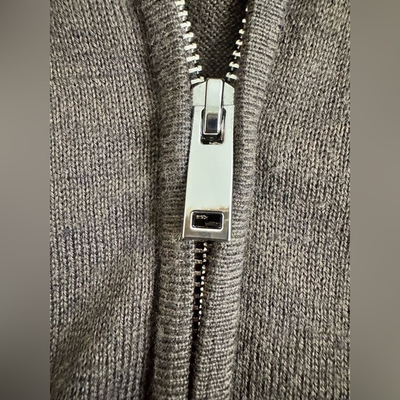 NWOT Men’s Lindbergh Nyle Merino Soft Wool Zip Slim Fit Spring Cardigan in Brown - Picture 9 of 9
